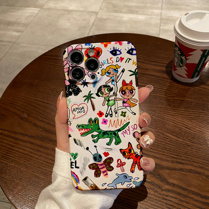 Colorful Cartoon Collagephone case for iPhone/16/15/14/13/12/114/Plus/Pro/Max Hot sale wholesale customizable pattern cases