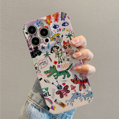 Colorful Cartoon Collagephone case for iPhone/16/15/14/13/12/114/Plus/Pro/Max Hot sale wholesale customizable pattern cases