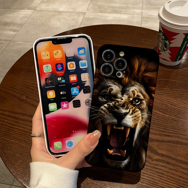 Fierce Lion with Open Mouthphone case for iPhone/16/15/14/13/12/120/Plus/Pro/Max Hot sale wholesale customizable pattern cases