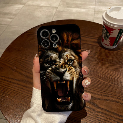 Fierce Lion with Open Mouthphone case for iPhone/16/15/14/13/12/120/Plus/Pro/Max Hot sale wholesale customizable pattern cases