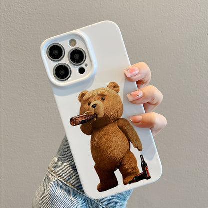 Teddy Bear Drinking Beerphone case for iPhone/16/15/14/13/12/133/Plus/Pro/Max Hot sale wholesale customizable pattern cases