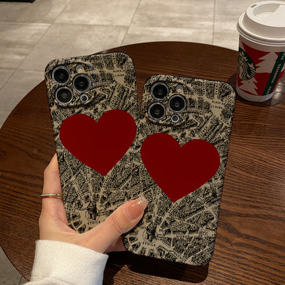 Heart Over a City Mapphone case for iPhone/16/15/14/13/12/139/Plus/Pro/Max Hot sale wholesale customizable pattern cases