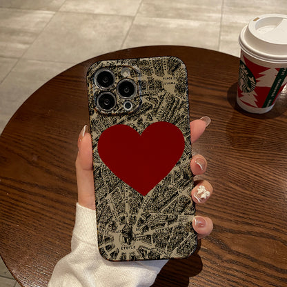 Heart Over a City Mapphone case for iPhone/16/15/14/13/12/139/Plus/Pro/Max Hot sale wholesale customizable pattern cases