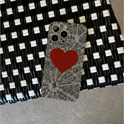 Heart Over a City Mapphone case for iPhone/16/15/14/13/12/139/Plus/Pro/Max Hot sale wholesale customizable pattern cases