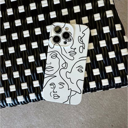 Minimalist Line - drawn Facesphone case for iPhone/16/15/14/13/12/147/Plus/Pro/Max Hot sale wholesale customizable pattern cases