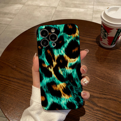 Turquoise and Gold Leopard Printphone case for iPhone/16/15/14/13/12/151/Plus/Pro/Max Hot sale wholesale customizable pattern cases