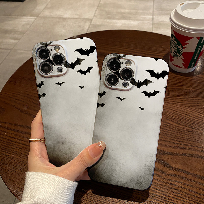 Flock of Bats in Black and Whitephone case for iPhone/16/15/14/13/12/154/Plus/Pro/Max Hot sale wholesale customizable pattern cases