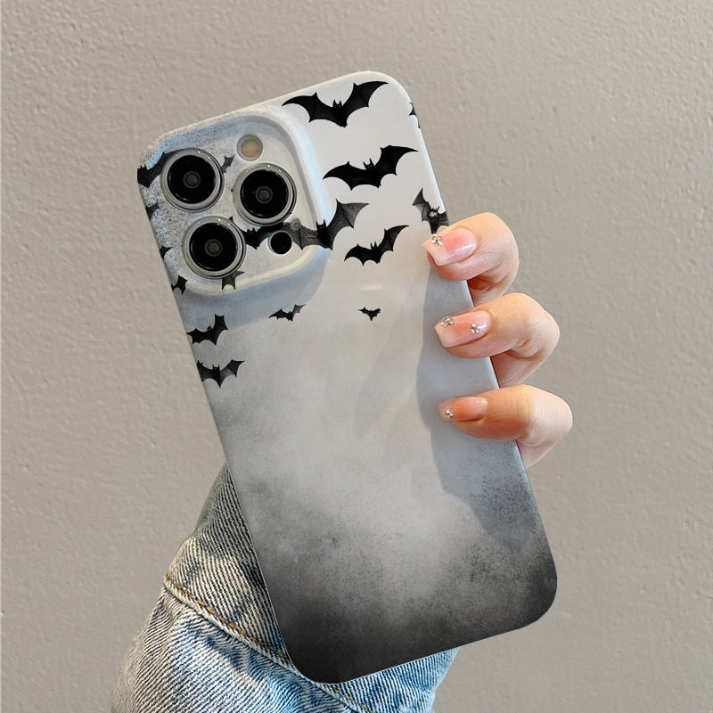 Flock of Bats in Black and Whitephone case for iPhone/16/15/14/13/12/154/Plus/Pro/Max Hot sale wholesale customizable pattern cases