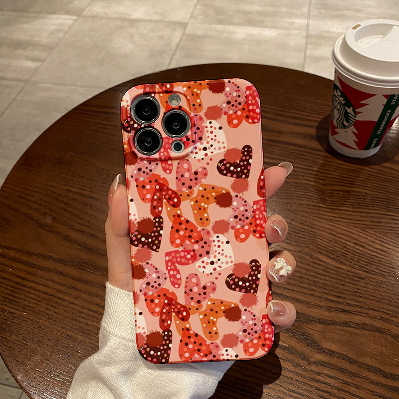 Colorful Polka - dotted Hearts Patternphone case for iPhone/16/15/14/13/12/156/Plus/Pro/Max Hot sale wholesale customizable pattern cases