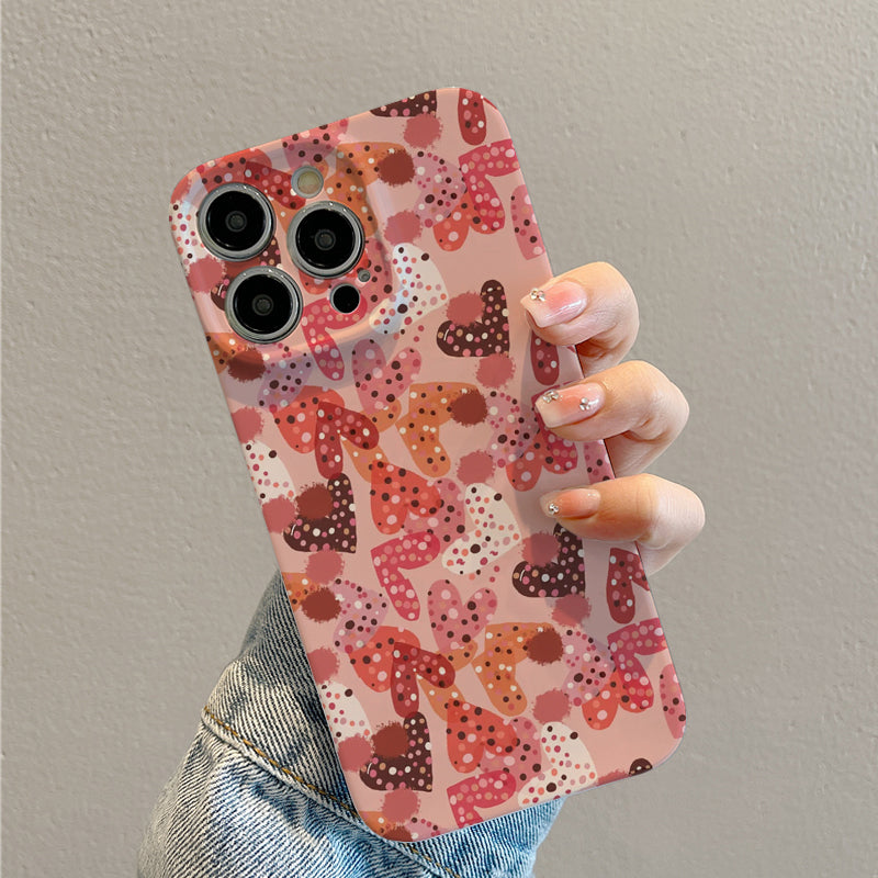 Colorful Polka - dotted Hearts Patternphone case for iPhone/16/15/14/13/12/156/Plus/Pro/Max Hot sale wholesale customizable pattern cases