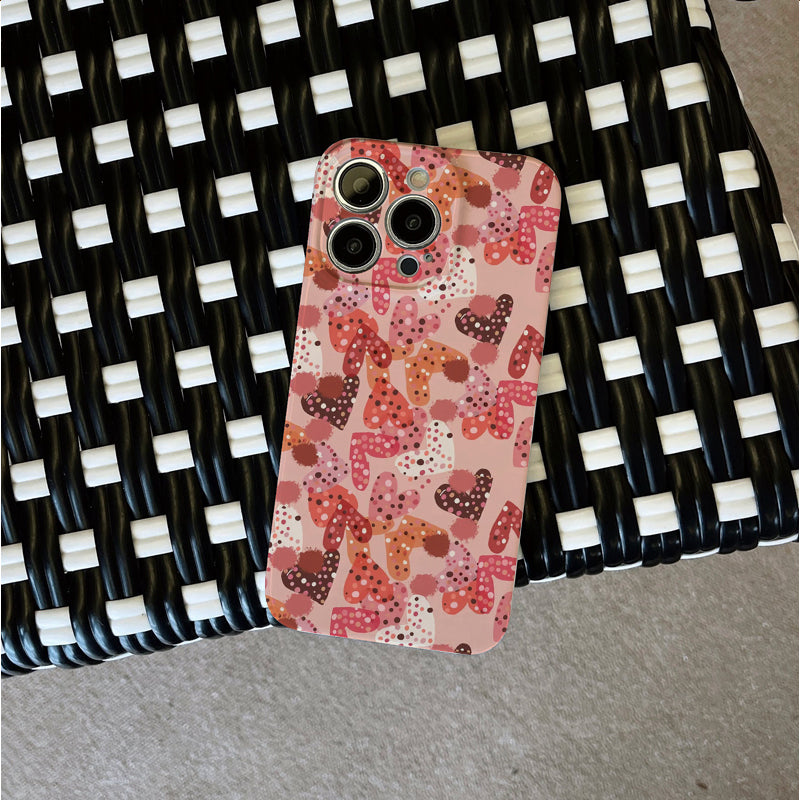 Colorful Polka - dotted Hearts Patternphone case for iPhone/16/15/14/13/12/156/Plus/Pro/Max Hot sale wholesale customizable pattern cases