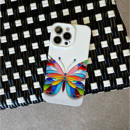 Colorful Stained - Glass Butterflyphone case for iPhone/16/15/14/13/12/159/Plus/Pro/Max Hot sale wholesale customizable pattern cases