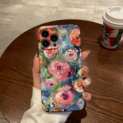 Colorful Impressionist Rose Paintingphone case for iPhone/16/15/14/13/12/169/Plus/Pro/Max Hot sale wholesale customizable pattern cases