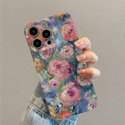 Colorful Impressionist Rose Paintingphone case for iPhone/16/15/14/13/12/169/Plus/Pro/Max Hot sale wholesale customizable pattern cases