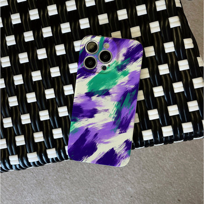 Purple and Green Brushstroke Patternphone case for iPhone/16/15/14/13/12/171/Plus/Pro/Max Hot sale wholesale customizable pattern cases