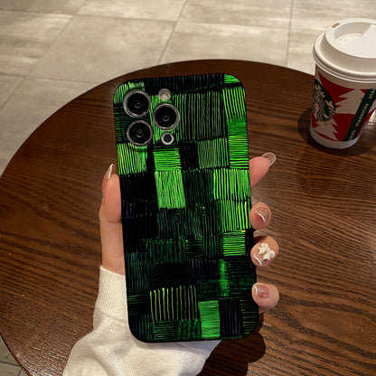 Green and Black Striped Patternphone case for iPhone/16/15/14/13/12/174/Plus/Pro/Max Hot sale wholesale customizable pattern cases