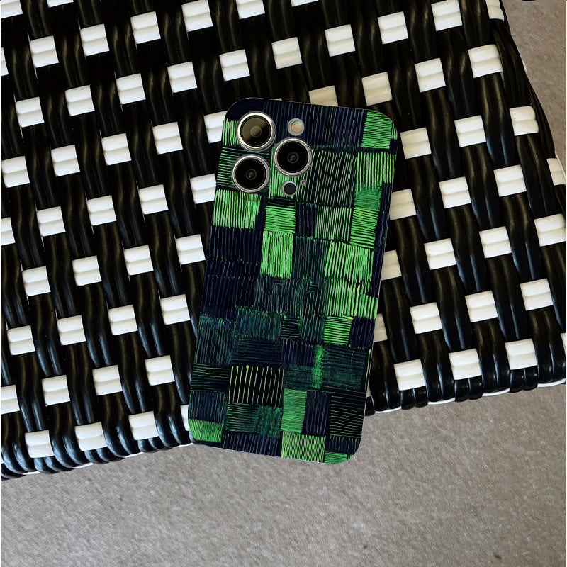 Green and Black Striped Patternphone case for iPhone/16/15/14/13/12/174/Plus/Pro/Max Hot sale wholesale customizable pattern cases