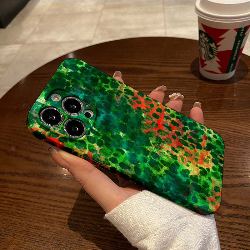 Green and Red Abstract Patternphone case for iPhone/16/15/14/13/12/188/Plus/Pro/Max Hot sale wholesale customizable pattern cases