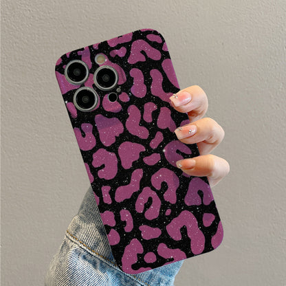 Pink Leopard Print with Glitterphone case for iPhone/16/15/14/13/12/200/Plus/Pro/Max Hot sale wholesale customizable pattern cases