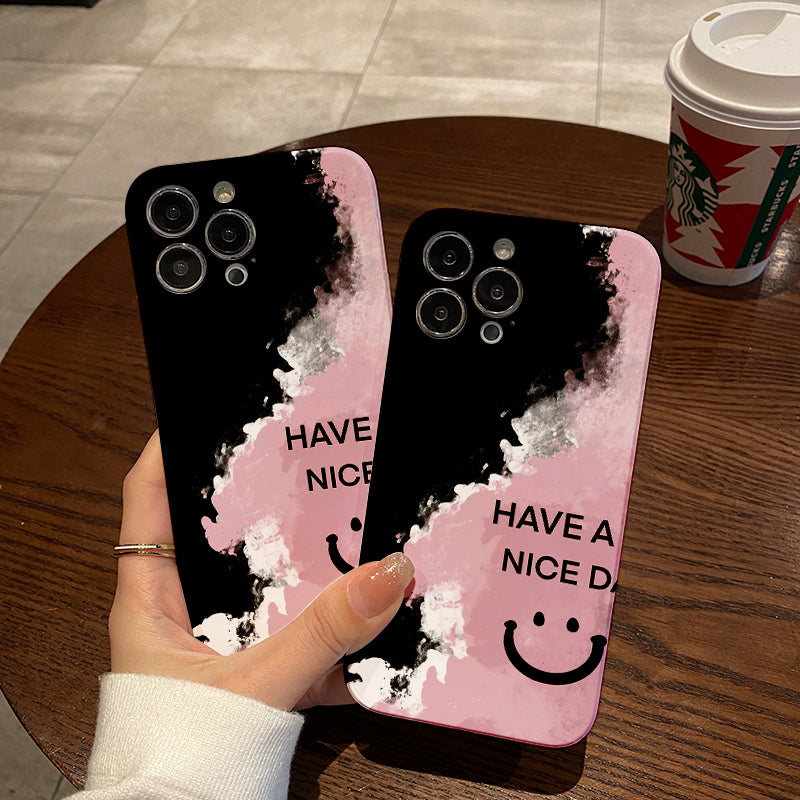 Pink and Black Motivational Artphone case for iPhone/16/15/14/13/12/202/Plus/Pro/Max Hot sale wholesale customizable pattern cases