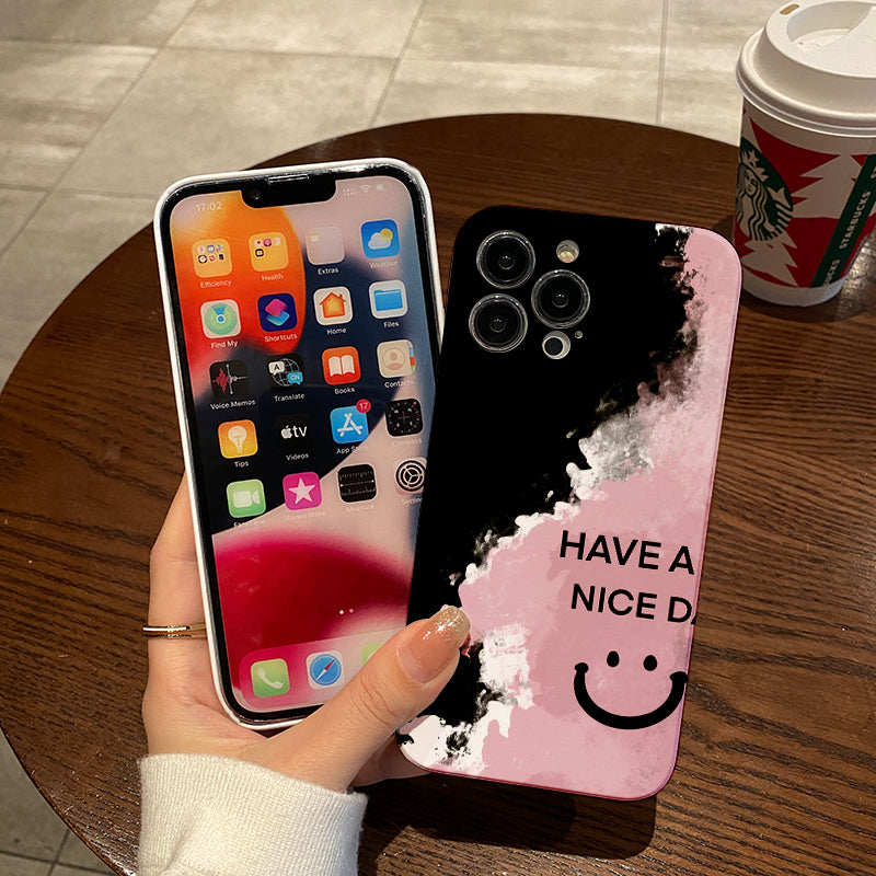 Pink and Black Motivational Artphone case for iPhone/16/15/14/13/12/202/Plus/Pro/Max Hot sale wholesale customizable pattern cases