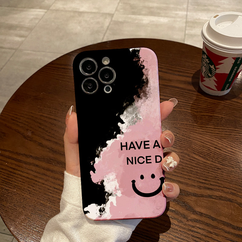 Pink and Black Motivational Artphone case for iPhone/16/15/14/13/12/202/Plus/Pro/Max Hot sale wholesale customizable pattern cases