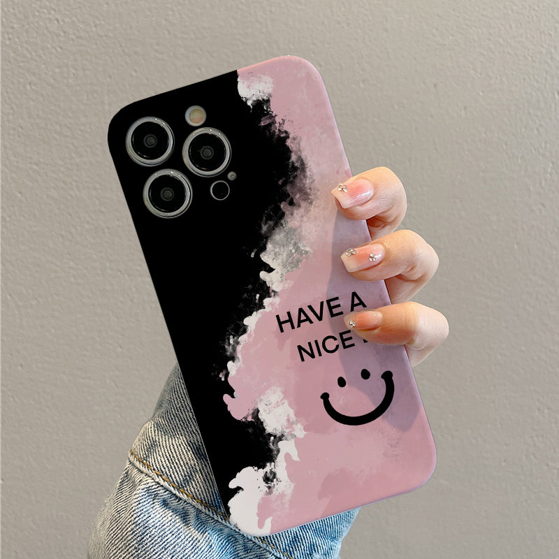 Pink and Black Motivational Artphone case for iPhone/16/15/14/13/12/202/Plus/Pro/Max Hot sale wholesale customizable pattern cases