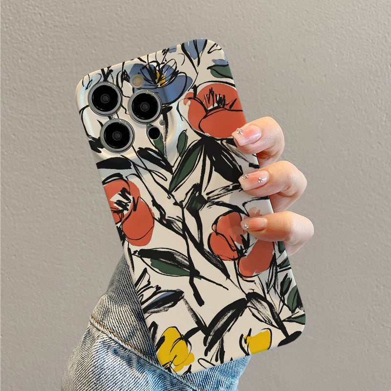 Colorful Floral Brush Stroke Designphone case for iPhone/16/15/14/13/12/207/Plus/Pro/Max Hot sale wholesale customizable pattern cases