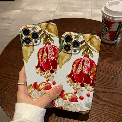 Ornate Red and Gold Floral Artphone case for iPhone/16/15/14/13/12/209/Plus/Pro/Max Hot sale wholesale customizable pattern cases