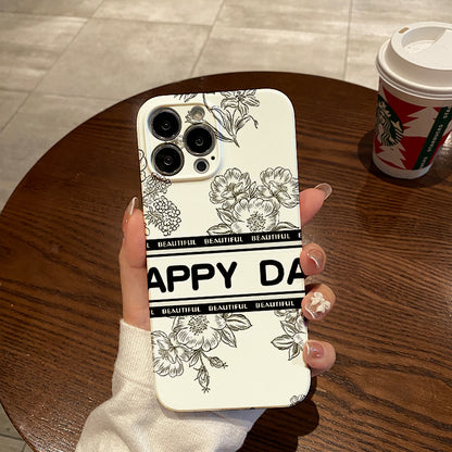 Floral 'Happy Day' Greeting Card Designphone case for iPhone/16/15/14/13/12/210/Plus/Pro/Max Hot sale wholesale customizable pattern cases