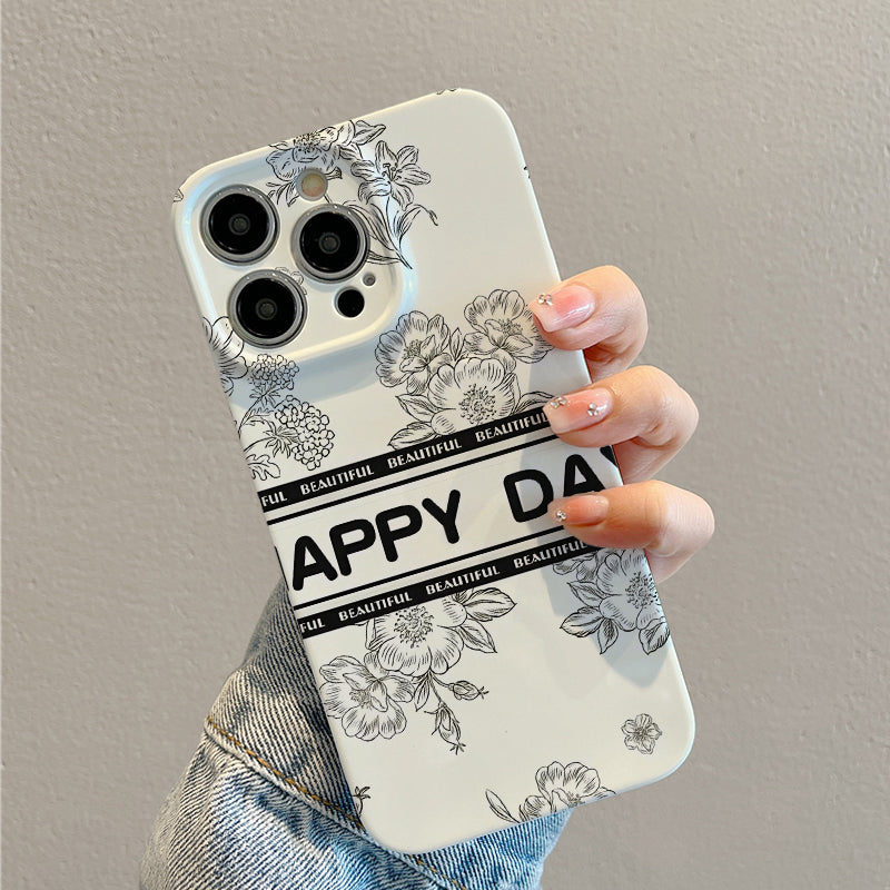 Floral 'Happy Day' Greeting Card Designphone case for iPhone/16/15/14/13/12/210/Plus/Pro/Max Hot sale wholesale customizable pattern cases