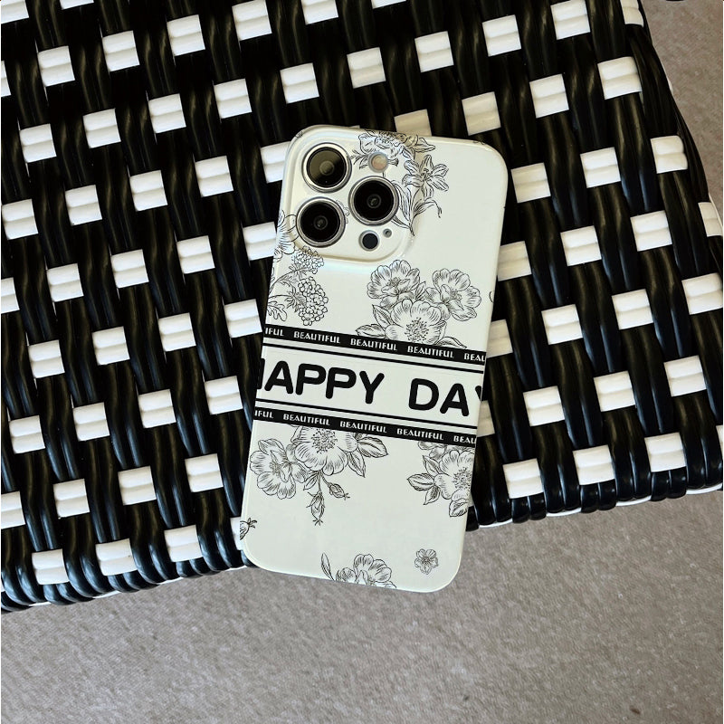 Floral 'Happy Day' Greeting Card Designphone case for iPhone/16/15/14/13/12/210/Plus/Pro/Max Hot sale wholesale customizable pattern cases