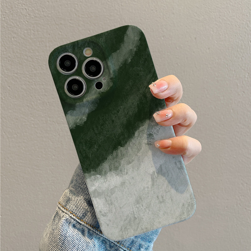 Green and Grey Abstract Brush Strokesphone case for iPhone/16/15/14/13/12/214/Plus/Pro/Max Hot sale wholesale customizable pattern cases