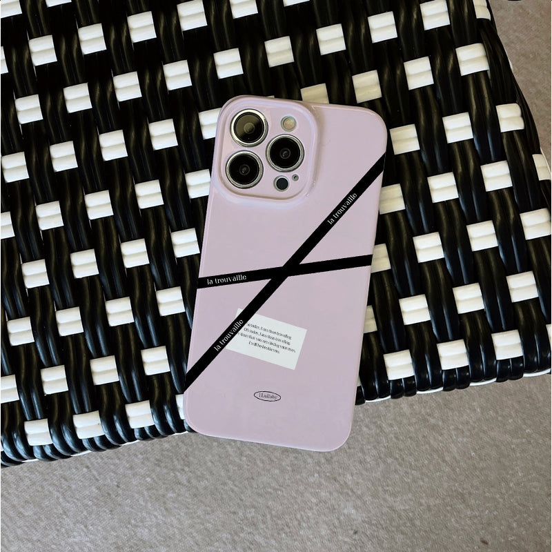 Minimalist Pink and Black 'La Trouvaille' Designphone case for iPhone/16/15/14/13/12/221/Plus/Pro/Max Hot sale wholesale customizable pattern cases