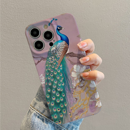 Exquisite Peacock with Magnificent Feathersphone case for iPhone/16/15/14/13/12/240/Plus/Pro/Max Hot sale wholesale customizable pattern cases