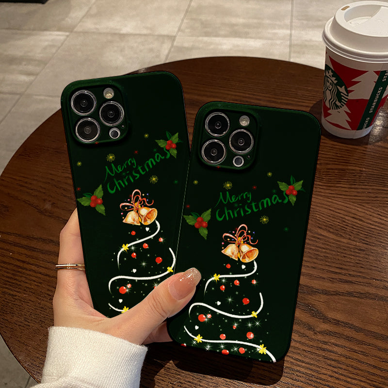 Christmas Tree with Bells and Hollyphone case for iPhone/16/15/14/13/12/254/Plus/Pro/Max Hot sale wholesale customizable pattern cases