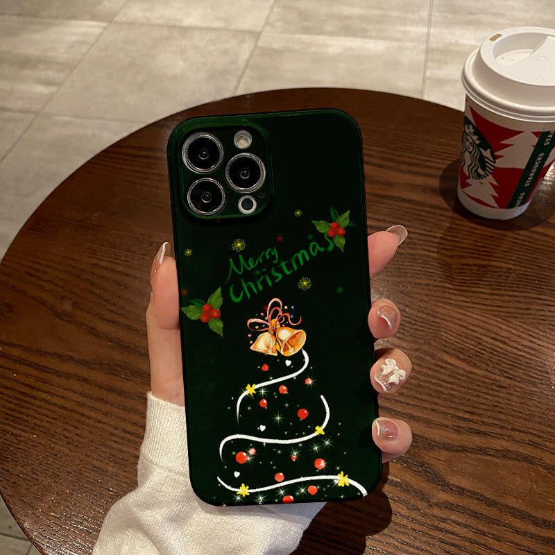 Christmas Tree with Bells and Hollyphone case for iPhone/16/15/14/13/12/254/Plus/Pro/Max Hot sale wholesale customizable pattern cases