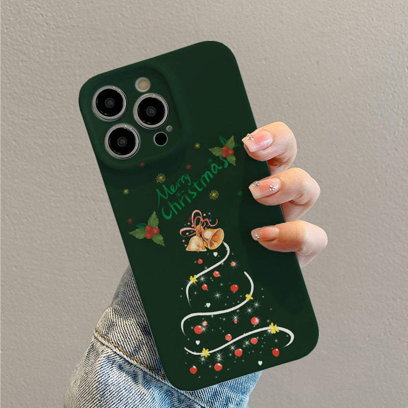 Christmas Tree with Bells and Hollyphone case for iPhone/16/15/14/13/12/254/Plus/Pro/Max Hot sale wholesale customizable pattern cases