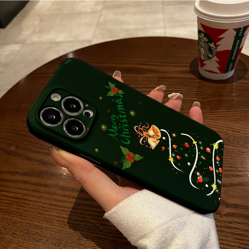 Christmas Tree with Bells and Hollyphone case for iPhone/16/15/14/13/12/254/Plus/Pro/Max Hot sale wholesale customizable pattern cases