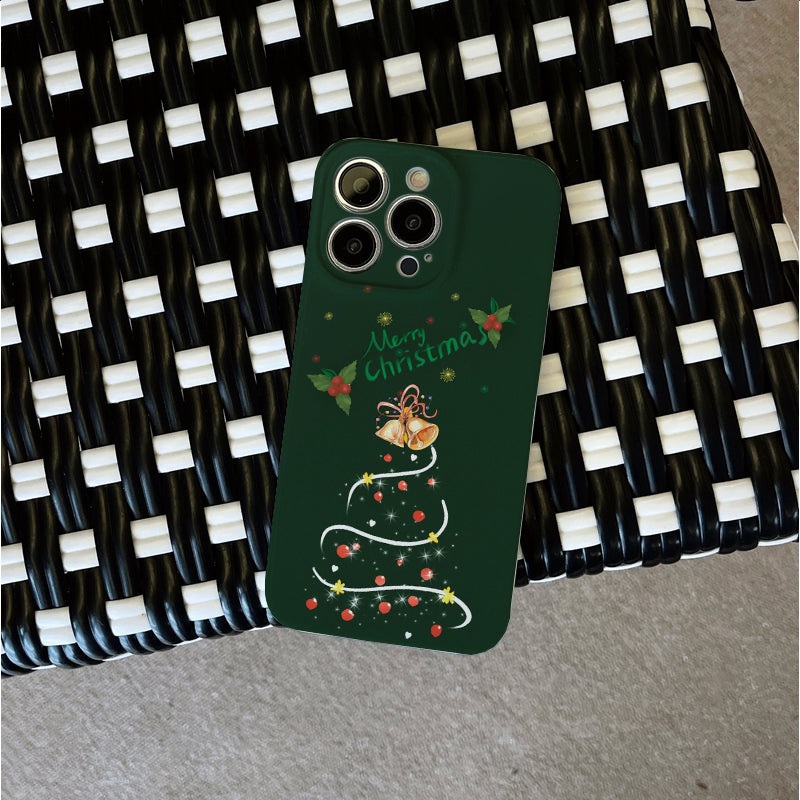 Christmas Tree with Bells and Hollyphone case for iPhone/16/15/14/13/12/254/Plus/Pro/Max Hot sale wholesale customizable pattern cases