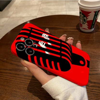 Microphone with Hands Emerging, Red Backgroundphone case for iPhone/16/15/14/13/12/260/Plus/Pro/Max Hot sale wholesale customizable pattern cases