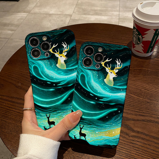 Starry Night with Majestic Deerphone case for iPhone/16/15/14/13/12/269/Plus/Pro/Max Hot sale wholesale customizable pattern cases