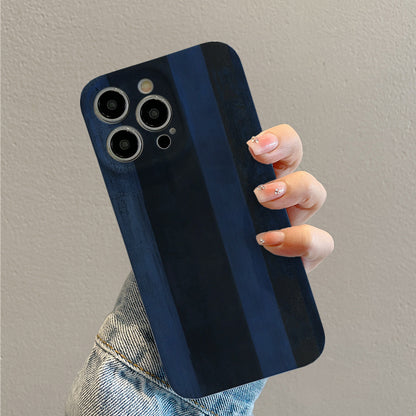 Deep Blue Vertical Stripes Patternphone case for iPhone/16/15/14/13/12/270/Plus/Pro/Max Hot sale wholesale customizable pattern cases