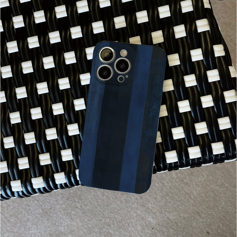 Deep Blue Vertical Stripes Patternphone case for iPhone/16/15/14/13/12/270/Plus/Pro/Max Hot sale wholesale customizable pattern cases