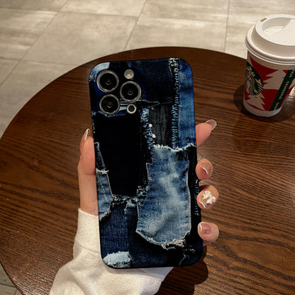 Patchwork of Denim Fabricphone case for iPhone/16/15/14/13/12/271/Plus/Pro/Max Hot sale wholesale customizable pattern cases