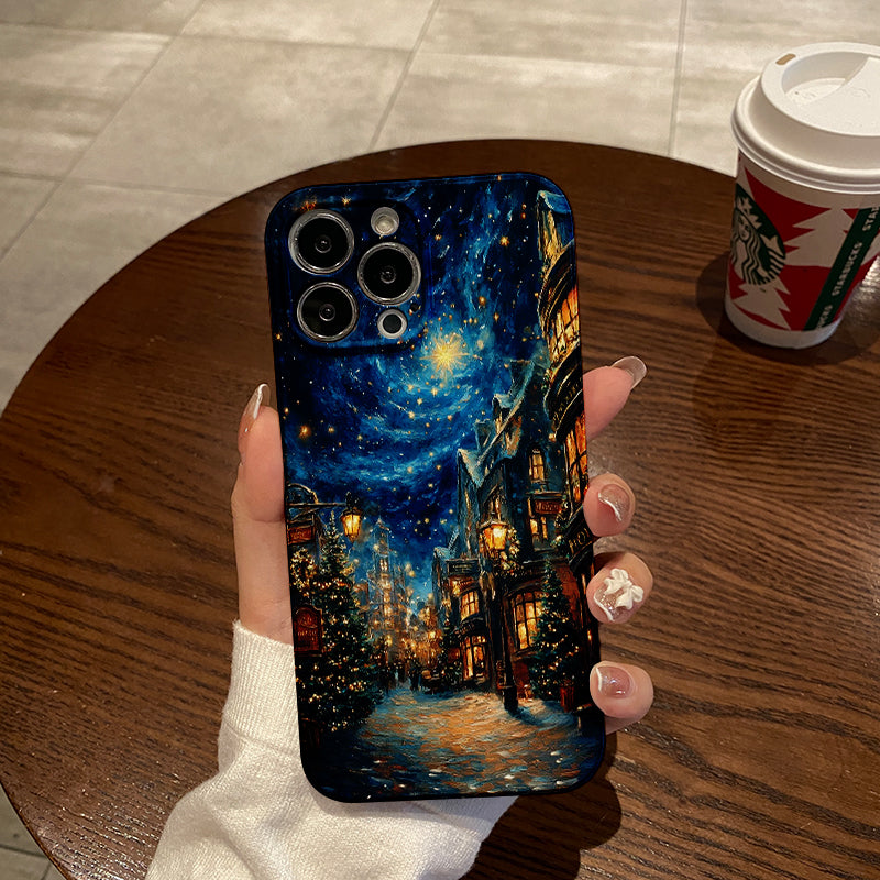 Enchanting Christmas Street at Night with Starry Skyphone case for iPhone/16/15/14/13/12/294/Plus/Pro/Max Hot sale wholesale customizable pattern cases