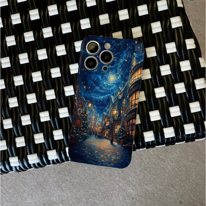 Enchanting Christmas Street at Night with Starry Skyphone case for iPhone/16/15/14/13/12/294/Plus/Pro/Max Hot sale wholesale customizable pattern cases