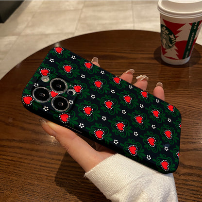 Green and Red Heart - shaped Pattern on Dark Backgroundphone case for iPhone/16/15/14/13/12/305/Plus/Pro/Max Hot sale wholesale customizable pattern cases