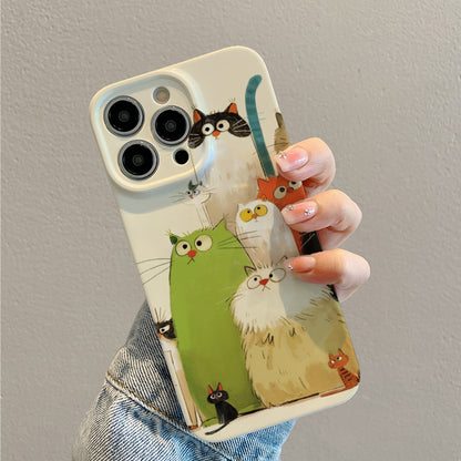 Group of Colorful Cats with Big, Expressive Eyesphone case for iPhone/16/15/14/13/12/337/Plus/Pro/Max Hot sale wholesale customizable pattern cases