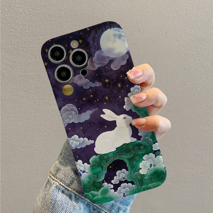 Enchanting White Rabbit under a Starry Night Skyphone case for iPhone/16/15/14/13/12/342/Plus/Pro/Max Hot sale wholesale customizable pattern cases